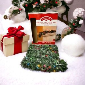 Holiday Time Muticolor Pre-Lit Pine Garland 18ft